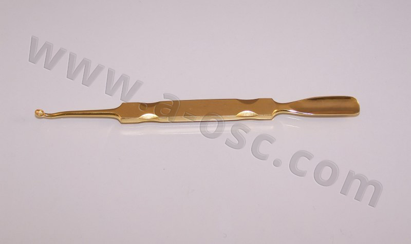 Nail Pusher gold plated with straight scoop