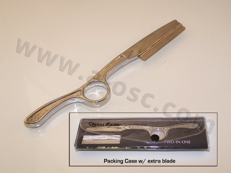 Barber Razor Stainless Steel Handle With Feather Cut Blade
