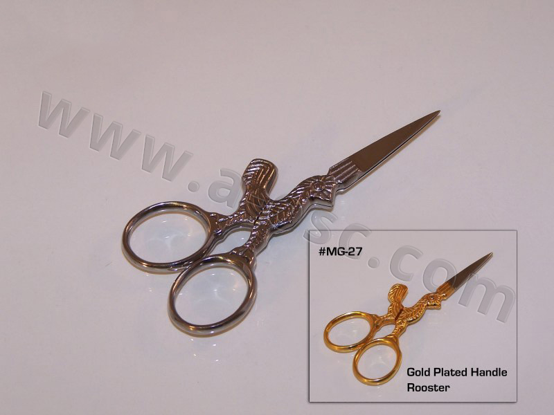 Rooster Scissor gold and silver